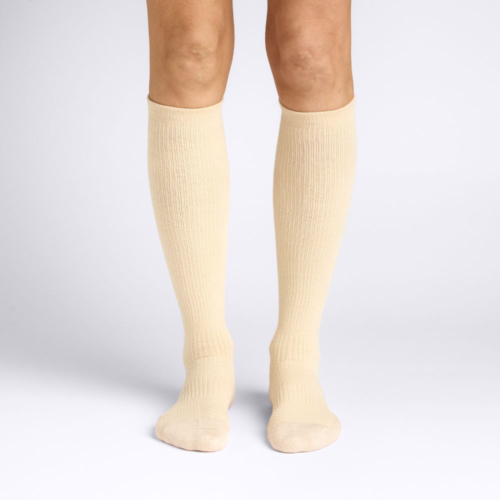 Beige compression socks 